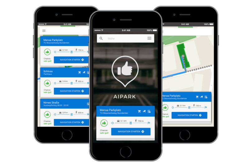 Parkplatz-App auf dem Smartphone