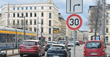 Tempo 30 in einer Hauptstraße in Leipzig
